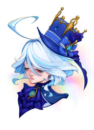 Furina Genshin Impact portrait fanart
